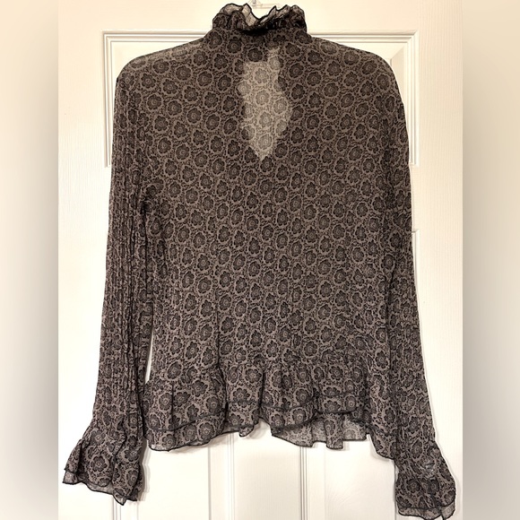 Tribal Long Sleeve Ruffled Blouse- Sz 12 - Picture 2 of 7